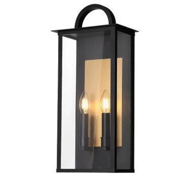 Zewnętrzny kinkiet ścienny Malibu W02548BK Cosmolight IP44 świeczniki czarny