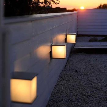 Zewnętrzna LAMPA elewacyjna BOX CUBE 5184601118 Lutec metalowa OPRAWA kinkiet kostka ścienna IP44 szara