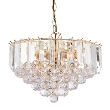 Lampa wisząca z kryształkami Fargo FARGO-14BP Endon mosiądz przezroczysta