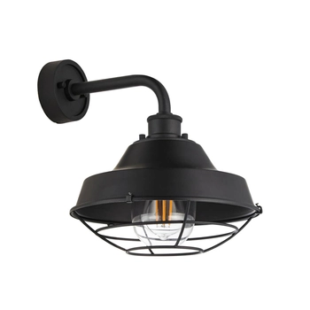 Kopułowa lampa ścienna L&-195888 IP44 czarny przezroczysty
