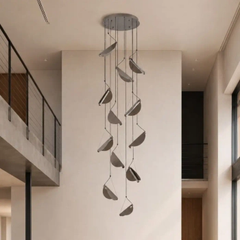 Metalowa lampa wisząca Nami ST-3602A-12 szara kaskada 12xLED 3000K 340cm