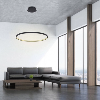 LAMPA wisząca RALPH 67192-29B Globo metalowa OPRAWA okrągła LED 29W 3000K zwis czarny