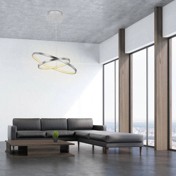 LAMPA wisząca RALPH 67192-42 Globo metalowa OPRAWA zwis LED 42W 3000K zwis nikiel