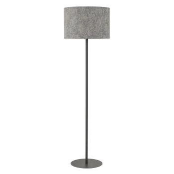 Podłogowa lampa do sypialni LAGO 11676 tuba tkanina szara