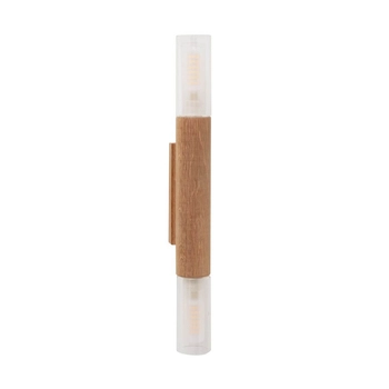 Ścienna lampa sypialniana Madera nowoczesna szklana drewno