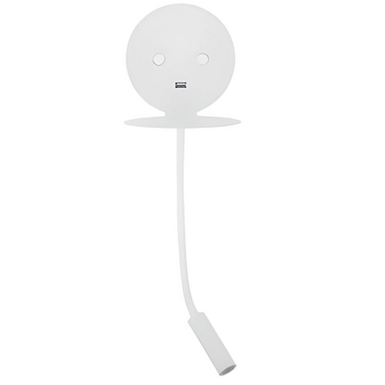 Metalowa lampa ścienna Acacias ruchoma tuba LED 9W biała