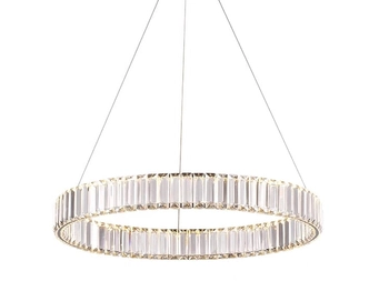 Lampa wisząca Bohemia CGBOHEM60AL Copel LED 30W 3000K pierścień kryształy mosiądz