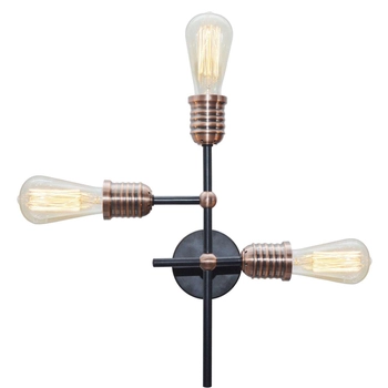 Plafon KIRIMU 33-66893 industrialna żarówki bulbs sticks loft czarna