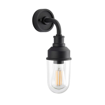 Elewacyjna lampa szklana L&-195884 IP44 czarny przezroczysty