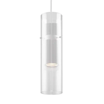 Szklana wisząca lampa tubka Dynamics MOD326PL-01W biała