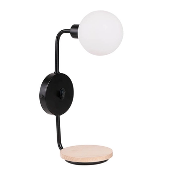 Loftowa lampa ścienna Ponio do gabinetu ball czarna biała