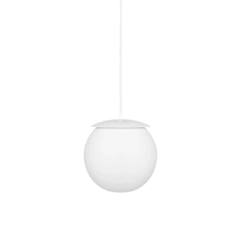 Szklana lampa wisząca KUUL KLE111P0 biała kula 1xE27 do salonu