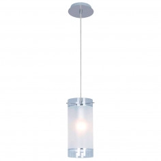 LAMPA wisząca VIGO MDM1560/1 Italux szklana OPRAWA zwis tuba chrom biała