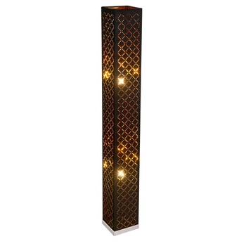 Prostokątna lampa podłogowa Clarke 15229S2 stojąca abażurowa czarna złota