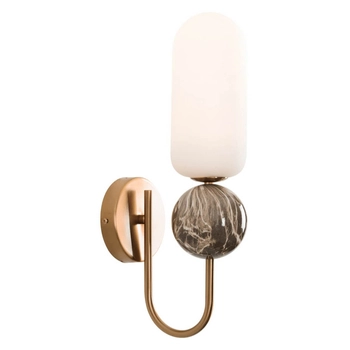 Przyścienna lampa na przedpokój NOVA W0380 Maxlight owalna złoty biały