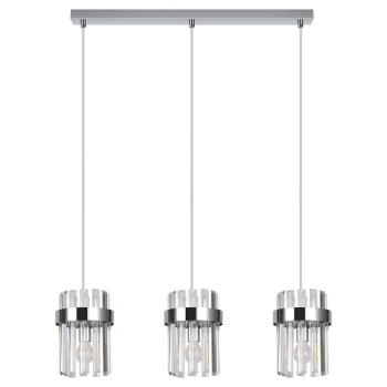 Kryształowa lampa wisząca Vetro LP-2910/3L CH do salonu chrom przezroczysta