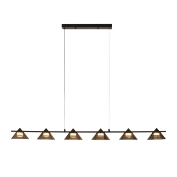 Lampa wisząca geometryczna BLAKE ST-MD1026 czarna szklana metalowa LED 24W 3000K nad stół