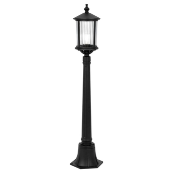 Stojąca lampa ogrodowa Miami K-8222 IP44 latarnia metalowa szklana czarna
