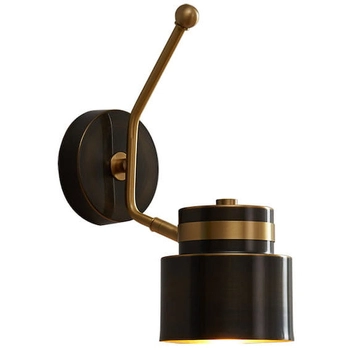 Loftowa LAMPA ścienna CGVIEN1 COPEL metalowa OPRAWA kinkiet czarny mosiądz