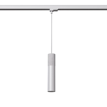 Lampa wisząca trzyfazowa beton BORGIO MYL.00128 tuba z żarówką biały szary