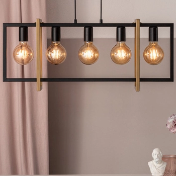 LAMPA wisząca EDEN 32236 Sigma metalowa OPRAWA frame ZWIS do jadalni czarny złoty