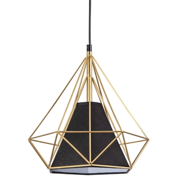 Druciana LAMPA wisząca HIRA 318558 Polux industrialny zwis piramida złota czarna