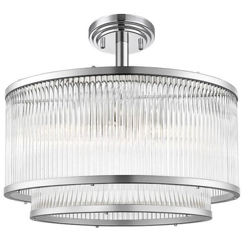 Lampa sufitowa SERGIO C0528-05H-F4AC okrągła klasyczna szklana srebrna