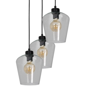 LAMPA wisząca SANTIAGO MLP6611 Milagro loftowa OPRAWA skandynawski ZWIS kaskada czarna przezroczysta