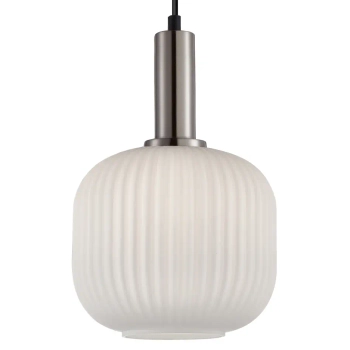 Wisząca lampa kula nad stół Penzi PND-31981-1S-SC-WH srebrna biała