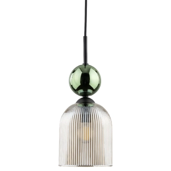 Nowoczesna wisząca lampa Sophia Green 11146 żebrowana zielona