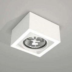 Spot LAMPA sufitowa UTO 7091 Shilo natynkowa OPRAWA metalowa do łazienki kostka cube biała
