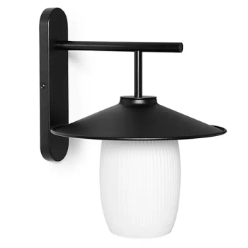 Naścienna lampa ryflowana Jingu JNB12000 metalowy czarny biały