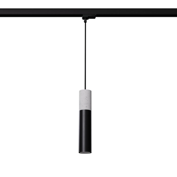 Wisząca lampa tuba trzyfazowa BORGIO MYL.00132 beton z żarówką czarny szary