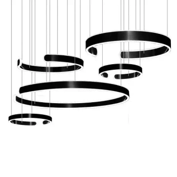 Lampa wisząca ringi 653 LED 264W 3000-6000K metalowa czarna