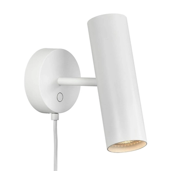 Lampa ścienna Mib 61681001 DFTP do salonu tuba rurka biała