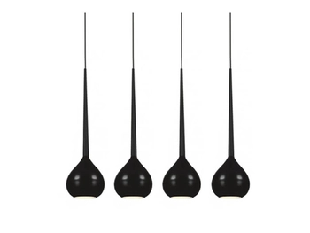 Wisząca lampa 4-punktowa Aga AZ1067 Azzardo czarne krople szklane salon