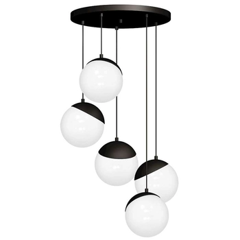 LAMPA wisząca SFERA MLP8869 Milagro loftowa OPRAWA metalowa ZWIS kaskada szklane kule balls czarne białe