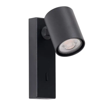 Naścienna lampa z włącznikiem EXO AZ7267 czarna 1xGU10 regulowana