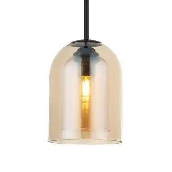 Wisząca lampa nad stół Elaris LP-8103/1P AM szklana bursztynowa czarny