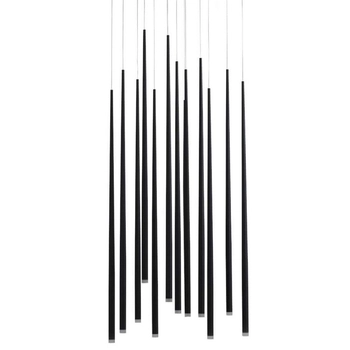 Wisząca lampa nowoczesna Louise tuby LED 36W 3000K czarna