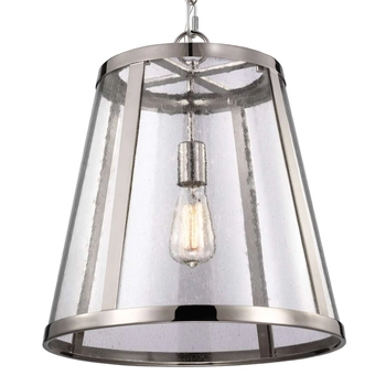 LAMPA wisząca Harrow FE/HARROW/P/M Elstead FEISS industrialna OPRAWA szklana ZWIS hygge polerowany nikiel przezroczysty