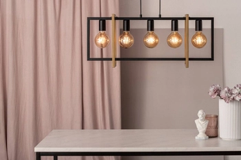 LAMPA wisząca EDEN 32237 Sigma prostokątna OPRAWA metalowy zwis do salonu czarny