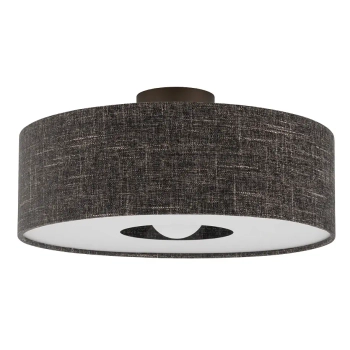 Tuba lampa sufitowa AMARELA 11658 okrągła z tkaniny czarna