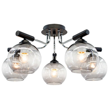 Loftowa LAMPA sufitowa 2207/5 8C BL Elem modernistyczna OPRAWA szklane kule czarne chrom