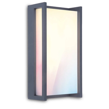Ogrodowa LAMPA elewacyjna QUBO 5193004118 Lutec prostokątna OPRAWA metalowa LED 16W 2700K - 6500K kinkiet RGB IP54 szary