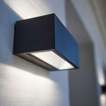 Zewnętrzna LAMPA elewacyjna GEMINI 5189101118 Lutec kinkiet OPRAWA metalowa LED 20W 4000K prostokątna IP54 szara