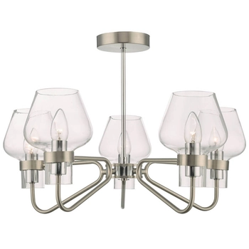 Sufitowa lampa szklana Keta KET5446 do jadalni przezroczysta chrom