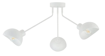 Biała lampa sufitowa Roy nad łóżko do sypialni metalowa