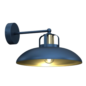 Nowoczesna lampa ścienna Felix do salonu niebieska złota
