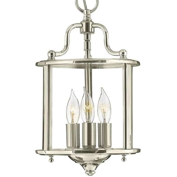 Wisząca LAMPA świecznikowa HK-GENTRY-P-S-PN Elstead HINKLEY okrągła OPRAWA szklany ZWIS antyczny nikiel przezroczysty